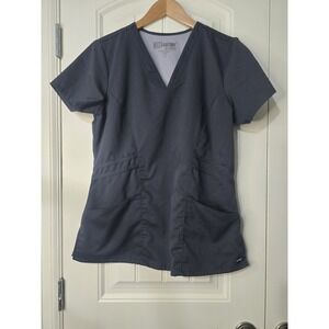 Greys Anatomy By Barco‎ Med Gray V-Neck Short Sleeve Scrub Top Size Medium EUC